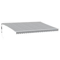 vidaXL Automatinė ištraukiama markizė, antracito ir balta, 500x350cm