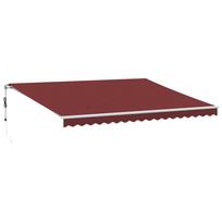 vidaXL Automatinė ištraukiama markizė, bordo spalvos, 450x350cm