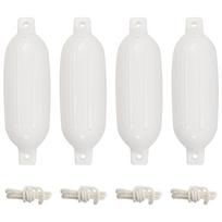 vidaXL Valties bortų apsaugos, 4vnt., baltos spalvos, Ø 16x58cm, PVC