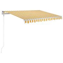 vidaXL Automatinė ištraukiama markizė, geltona ir balta, 300x250cm