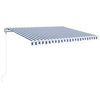vidaXL Automatinė ištraukiama markizė, mėlyna ir balta, 450x350cm