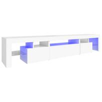 vidaXL Televizoriaus spintelė su LED apšvietimu, balta, 215x36,5x40cm