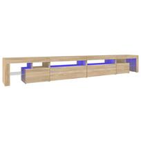 vidaXL Televizoriaus spintelė su LED apšvietimu, ąžuolo, 290x36,5x40cm