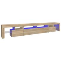 vidaXL Televizoriaus spintelė su LED apšvietimu, ąžuolo, 260x36,5x40cm
