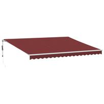 vidaXL Automatinė ištraukiama markizė su LED, bordo spalvos, 450x350cm