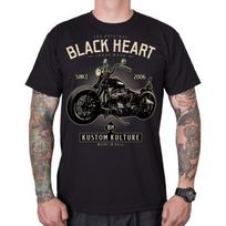 Marškinėliai BLACK HEART Motorcycle - Juoda