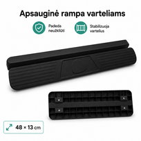 Juoda rampa vaikų apsaugos vartelių slenksčiui