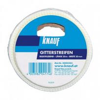 Stiklo audinio tinklelio juosta Knauf Gitterstreifen, GK siūlių armavimui, 50 mm (įv. ilgiai) : Ilgis - 90 m, Plotis - 50 mm