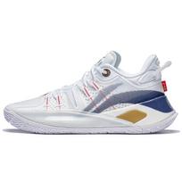 Li Ning CJ-2 Namų aikštės Audinys Sintetinė oda Smūgio absorbcija Neslystantis Atsparus dilimui Žemi Krepšinio bateliai Vyriškas sportbačio White Blue ABAS001-2 43