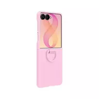 SAMSUNG Silicone Ring Magnet phone case with stand and MagSafe support for Galaxy Z Flip 8 (F776), pink
