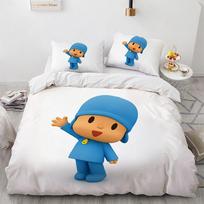 Pocoyo Patalynės Komplektas 3D Spausdinamas Antklodės Užvalkalas & Pagalvės Užvalkalas Antklodė Antklodė Šeimos Dekoras Namų Šiltas Tekstilės Dangalas Patalynės Komplektas 135x200cm-2pcs white