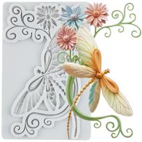 Dragonfly Silicone Molds Insect Dragonfly Fondant Mold Cake Decorating Tools Cupcake Topper Chocolate Candy Craft Gum Paste Polymer Clay pilka spalva