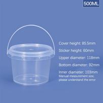 150–1500 ml plastikiniai kibirai + dangteliai – tušti balti su rankena – didelis kibiras maistui 750ML gray