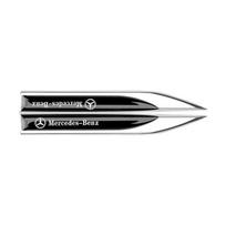 Automobilio lipdukas 2 vnt. 3D metalinis automobilio sparno šoninio sparno emblemos lipdukas Mercedes Benz naujai B/C/E klasei A klasei C200L GLC GLK naujam black