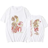 Korn Follow The Leader Walkman Marškinėliai Vyriški Metaliniai Gotikiniai Marškinėliai Unisex Drabužiai Madingi Vintažiniai Per dydį Marškinėliai S balta