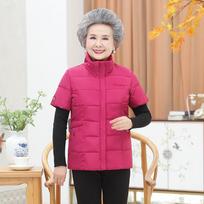 Grandma's Thickened Autumn/Winter Vest for Middle-aged & Elderly Women XL (90-110 lbs) rožinė raudona spalva