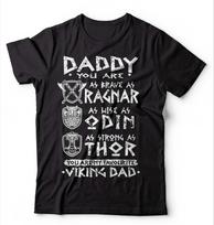 Men's Viking Dad T-Shirt Ragnar Thor Odin Norse Mythology Tee Retro Streetwear High-quality Crew-neck Short-sleeved Men's Tshirt S įvairiaspalvis