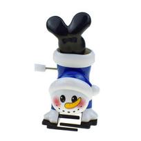 Mini Christmas Wind-Up Toy Bear/Santa Claus/Snowman/Reindeer Clockwork Chain Toy Plastic Running Jumping Movement Figures for Xmas Party Favors B