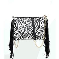 Yogodlns Fashion Zebra Print Moteriški pečių krepšiai Kutas Designer Square Bags Vokas Crossbody Krepšys Moterims Sankabos riešinės rankinės 30x3x21cm dryžiai