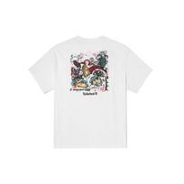 Timberland Graffiti Print American Vintage Casual Crew Neck Short Sleeve T-Shirt Unisex Tops White A5YDD-100 XL gray
