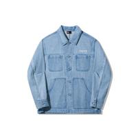 Li Ning Vital Series Solid Color Washed Denim Jacket Unisex Jacket Blue AJDT705-2 L