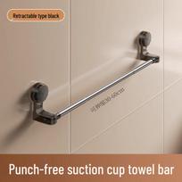 Punch-Free Telescopic Suction Cup Towel Rack and Shelf for Bathroom and Toilet