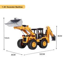 1:55 Alloy+Plastic Tractor Excavator Bulldozer Crane Truck Model Diecast Engineering Vehicle Toys for Children Collection Gifts