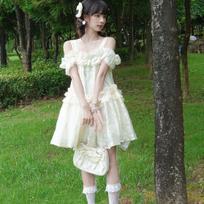 Japoniška Lolita Kawaii Mini Suknelė Moterims Korėjietiška Saldus Petnešėlės Šventinė Suknelė Moteriška Prancūzija Elegantiška Pasakos Suknelė Vasaros S smėlis