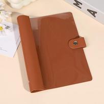 Loose-leaf Binder Notebook Cover Splicing Leather Diary Notepad Shell Binder Cover  Stationery Gift A5-grey gray