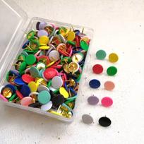 100Pcs Notice Board Round Push Pins Tacks Point Map Thumb Decorative Thumb Tacks Metallic Color Round Head Map Tacks