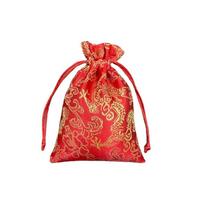 Dragon Embroidery Flower Drawstring Bag Storage Bag Chinese Style Small Coin Purse Wallet Large Capacity Candy Bag
