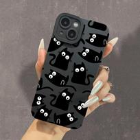 Black Cat Case For Samsung Galaxy S25 Ultra Samsung A16 A55 A54 S22 S23 Plus A52 S24 FE A54 A52 A35 A33 A34 A14 A15 A324G Covers S24 FE