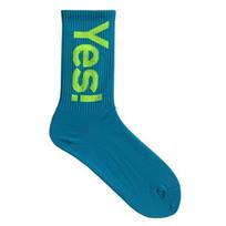 5 poros neoninės „Yes“ raidės vidutinio ilgio kojinės unisex hip hopo gatvės riedlentės sportinės kojinės vyrams moterims 5pairs(10pcs) mėlyna