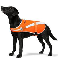 High Visibility Reflective Dog Safety Coat Breathable Waterproof Adjustable Evening Walking Training Dog Jacket Dog Outdoor Gear (Orange,S) oranžinė