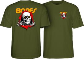 Powell Peralta BONES RIPPER Skateboard T Shirt MILITARY GREEN XXXL