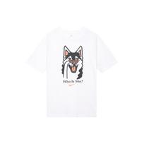 Nike Husky Print Breathable Short Sleeve T-Shirt Women Tops White DJ1846-100 XL gray