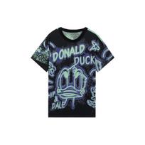 Li-Ning Casual Sports Mickey Letter Print Round Neck Short Sleeve T-Shirt Unisex Tops Black AHSS273-3 L