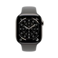 Apple Watch Series 11 GPS + Cellular 42mm Natural Titanium Case with Stone Grey Sport Band - M/L