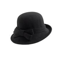 Moteriškas vilnonis veltinis kibirėlis vintažinis klošas fedora moteriška katiliuko skrybėlė su kaspinu žieminė vestuvinė bažnytinė džiazo kepurė balta