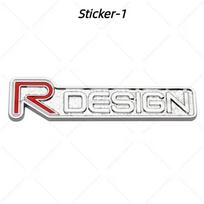 3D Metalo Rdesign R dizaino priekinės grotelės automobilio ženklelio lipduko emblemos lipduko dekoravimas, skirtas XC40 XC60 XC90 V90 S90 S60 V60 V40 C70 Sticker-1 gray