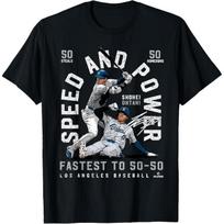 Shohei Ohtani Speed & Power 50-50 Los Angeles MLBPA T-Shirt S juoda
