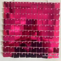 Glossy Square Wind Panel 30x30CM Translucent Frame for Wedding or Birthday Stage Décor Rose Red
