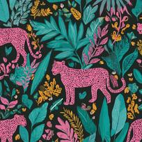 Leopard Tropical Leaves Bright Wallpaper 22.83 X118  Waterproof Wallpaper for Living Room/Bedroom/Bathroom PVC Wall Sticker 58x300cm