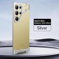 Universal Drop-Proof Samsung Ultra S25/S24/S23 Metal Corner Phone Case S23 Ultra sidabras