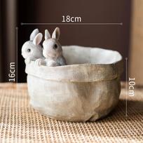 1pc Pocket Bunny Flower Pot Succulent Flowerpot Decoration Desktop Potted Ornament