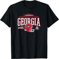 Georgia Bulldogs SEC čempionatas 2025 Futbolo juodi marškinėliai Unisex marškinėliai L brown
