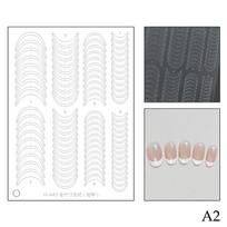 Fully Transparent Hollow French Nail Stickers Spray Painting Stencil French Edges Templates Patting Glue Adhesive Auxiliary Tool white