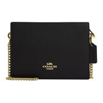 Coach Slim 19 Logo Chain Shoulder Strap Pebble Leather Crossbody Bag Women bags Gold Black CR238-IMBLK Basic Set (Bag+Dust Bag)