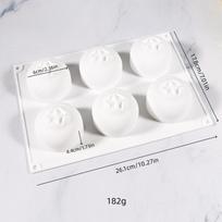 Baking Molds Silicone Shapes 6-Cavity Heat Resistant Bakeware Silicone Muffin Pan Baking Supplies For Cake Pudding Ice Cream smėlis
