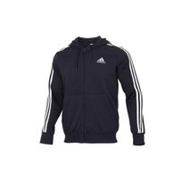 Adidas 3 juostelių pilno užtrauktuko megzta striukė su gobtuvu vyriškos striukės Legend-Ink GK9033 L black